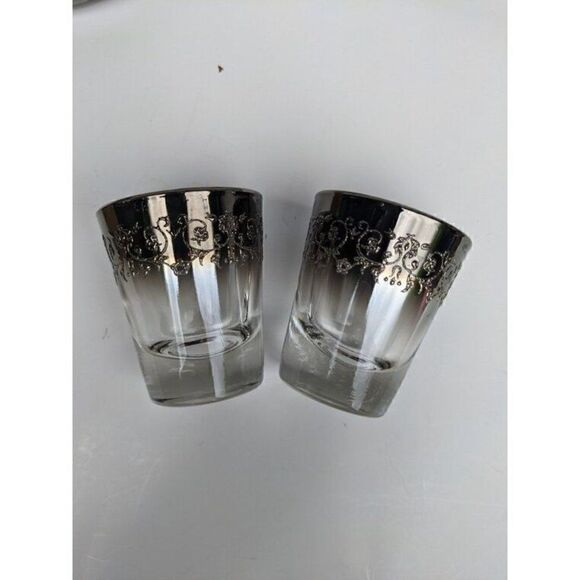 Queen's Lusterware vitreon Ice bucket rock/shot glass set, faded mercury silver - Picture 9 of 9